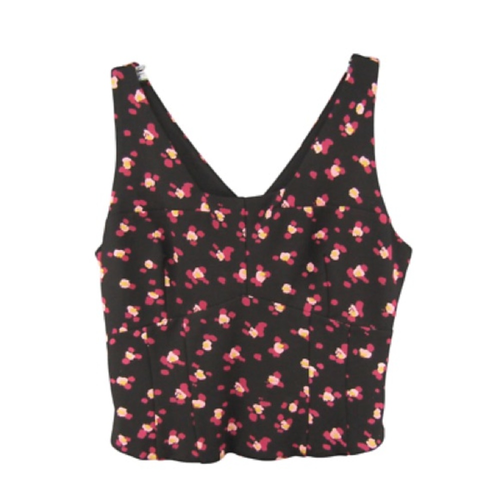 CAbi Lean Tank with Floral Accents